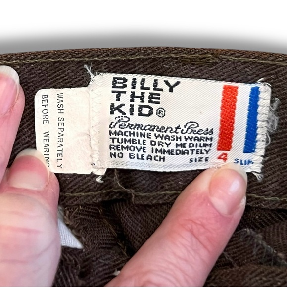 Vintage 70s Sears Billy the Kid Brown Bell Botton wide leg Pants Size 4 VTG Kids - Picture 2 of 5